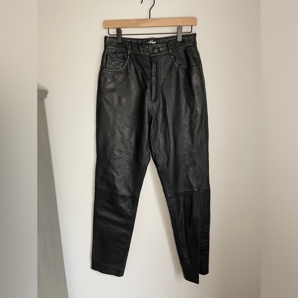 Wilsons Maxima Genuine Black Leather High Waist Pants in Women’s Size 8 Vintage - Picture 2 of 8